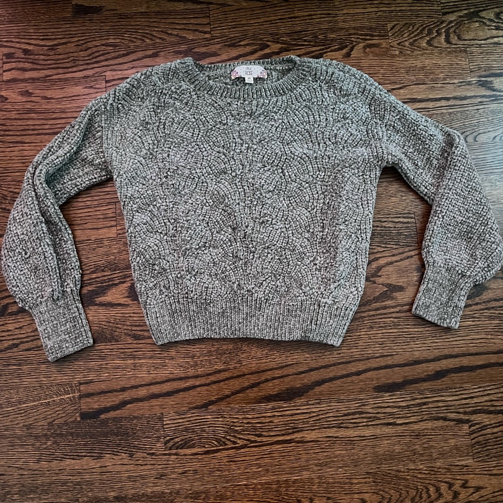 Pink ROSE sage green sweater xs